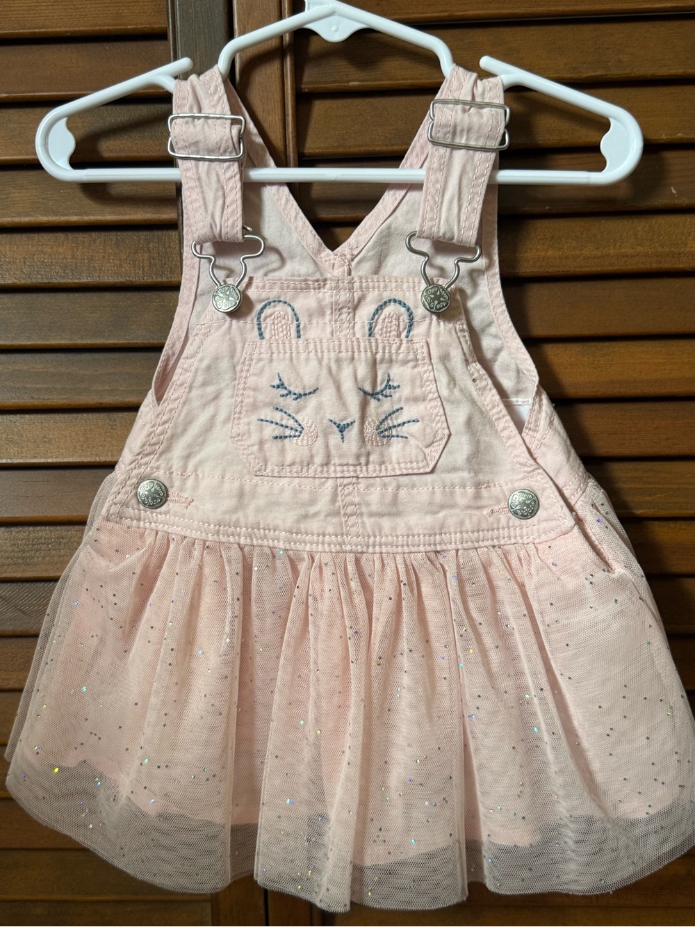 OshKosh B'gosh Pink Glitter Tulle Overall Dress